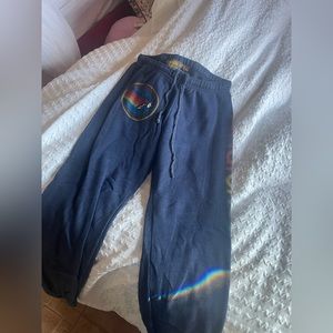 WOMEN'S AVIATOR NATION SWEATPANTS - NAVY BLUE